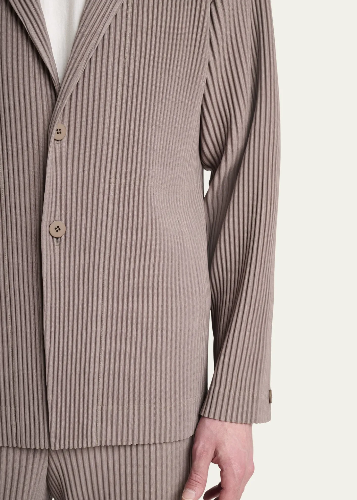 Homme Plisse Issey MiyakeMen's Pleated Single-Breasted Sport Coat