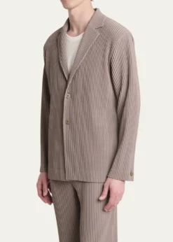 Homme Plisse Issey MiyakeMen's Pleated Single-Breasted Sport Coat