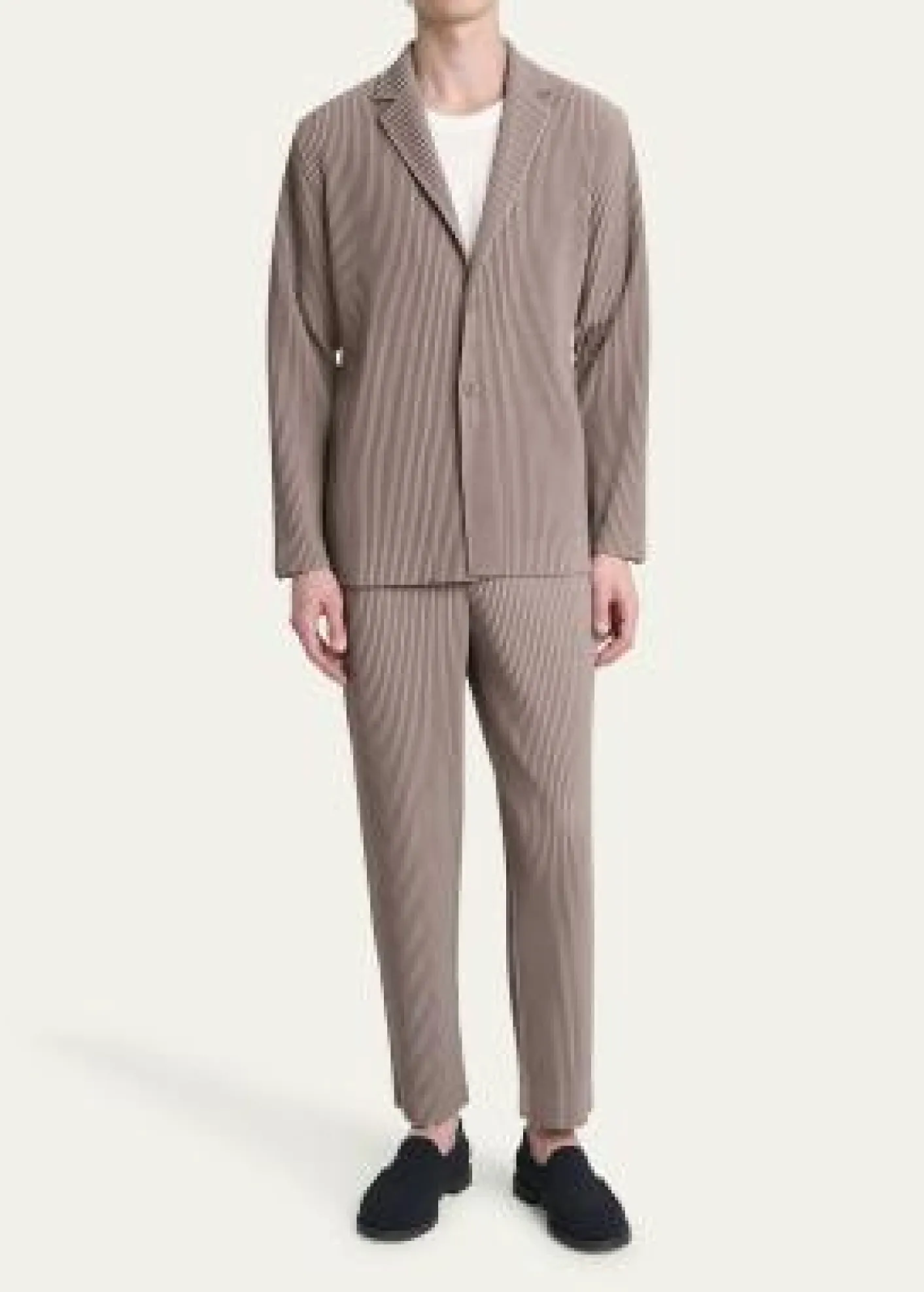 Homme Plisse Issey MiyakeMen's Pleated Single-Breasted Sport Coat