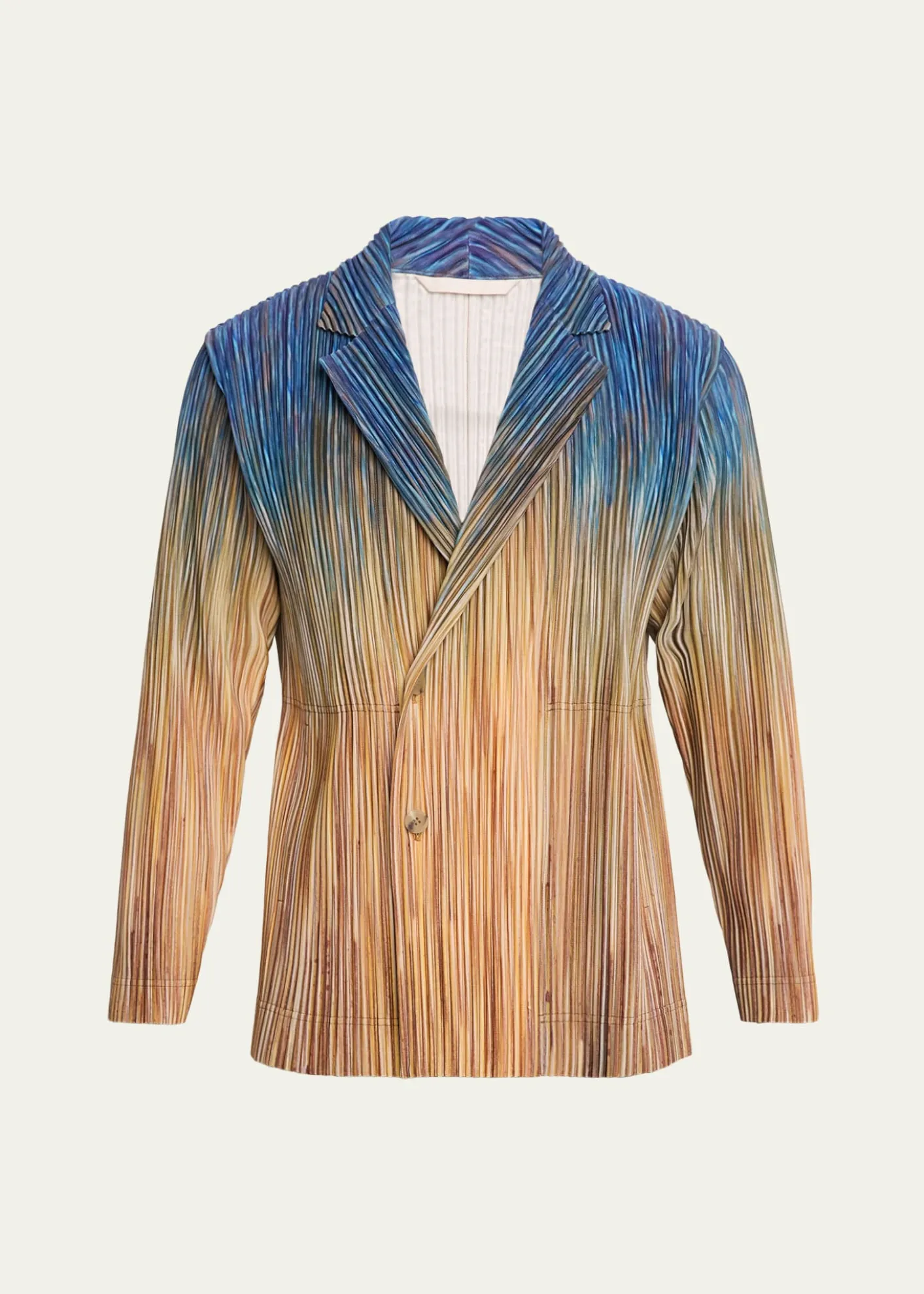 Homme Plisse Issey MiyakeMen's Paintbrush Agate-Print Pleated Single-Breasted Blazer