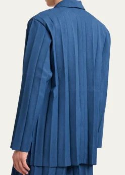 Homme Plisse Issey MiyakeMen's Edge Ensemble Single-Breasted Pleated Jacket