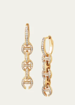 Hoorsenbuhs18K Yellow Gold 5 Link Pave Drip Earrings with White Diamonds