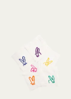Hunt SlonemColorful Bunnies Cocktail Napkins, Set of 6