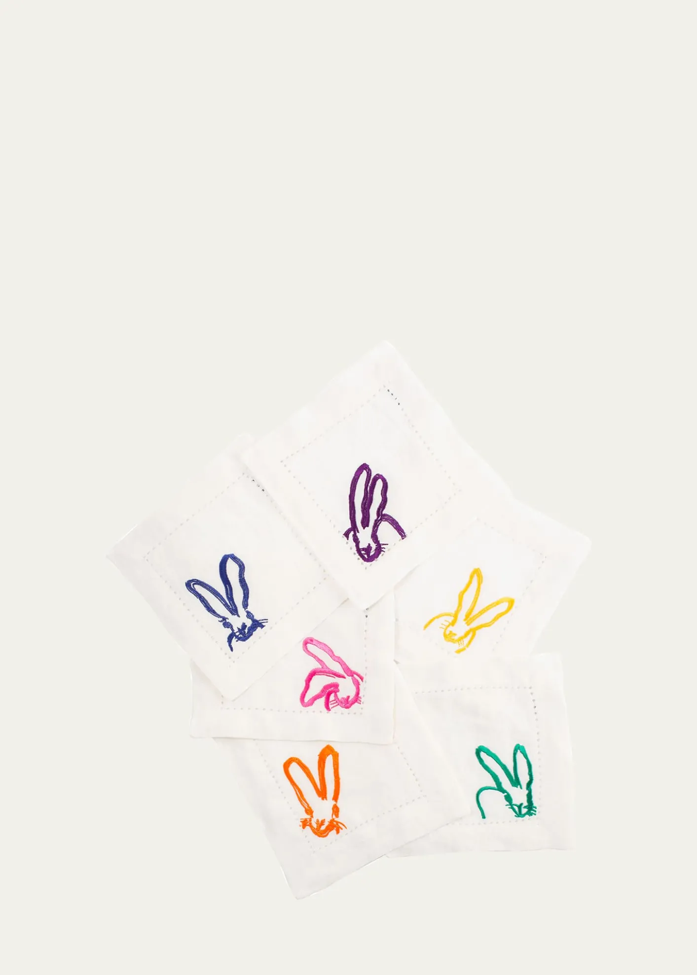 Hunt SlonemColorful Bunnies Cocktail Napkins, Set of 6