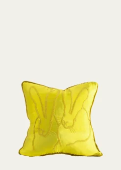 Hunt SlonemEmbroidered Silk & Velvet Bunny Pillow, 20"