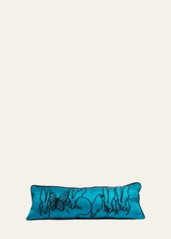 Hunt SlonemEmbroidered Silk & Velvet Menagerie Pillow, 14" x 35"