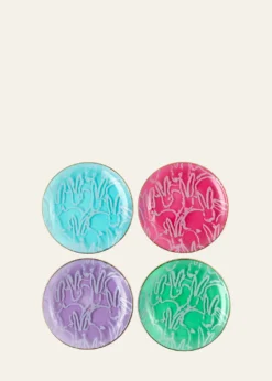 Hunt SlonemLucky Charm Glass Plates with Gold Rim