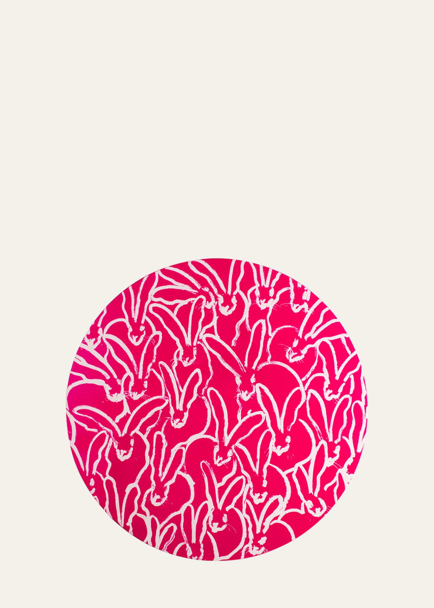 Hunt SlonemRabbit Run Round Lacquer Placemat, Pink
