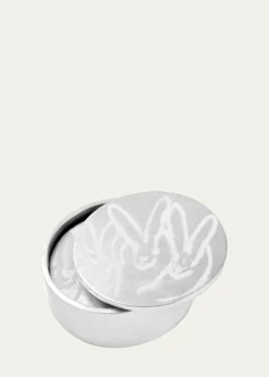Hunt SlonemSilver Leaf Bunny Coaster Box - 4 Coasters