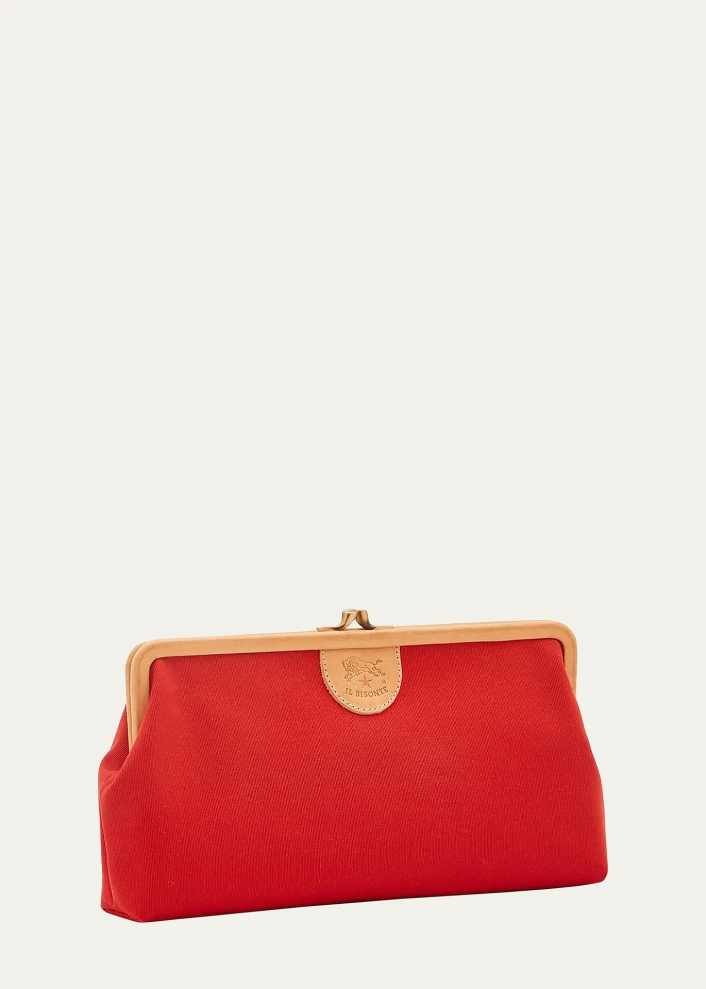 Il BisonteManuela Frame Canvas Clutch Bag