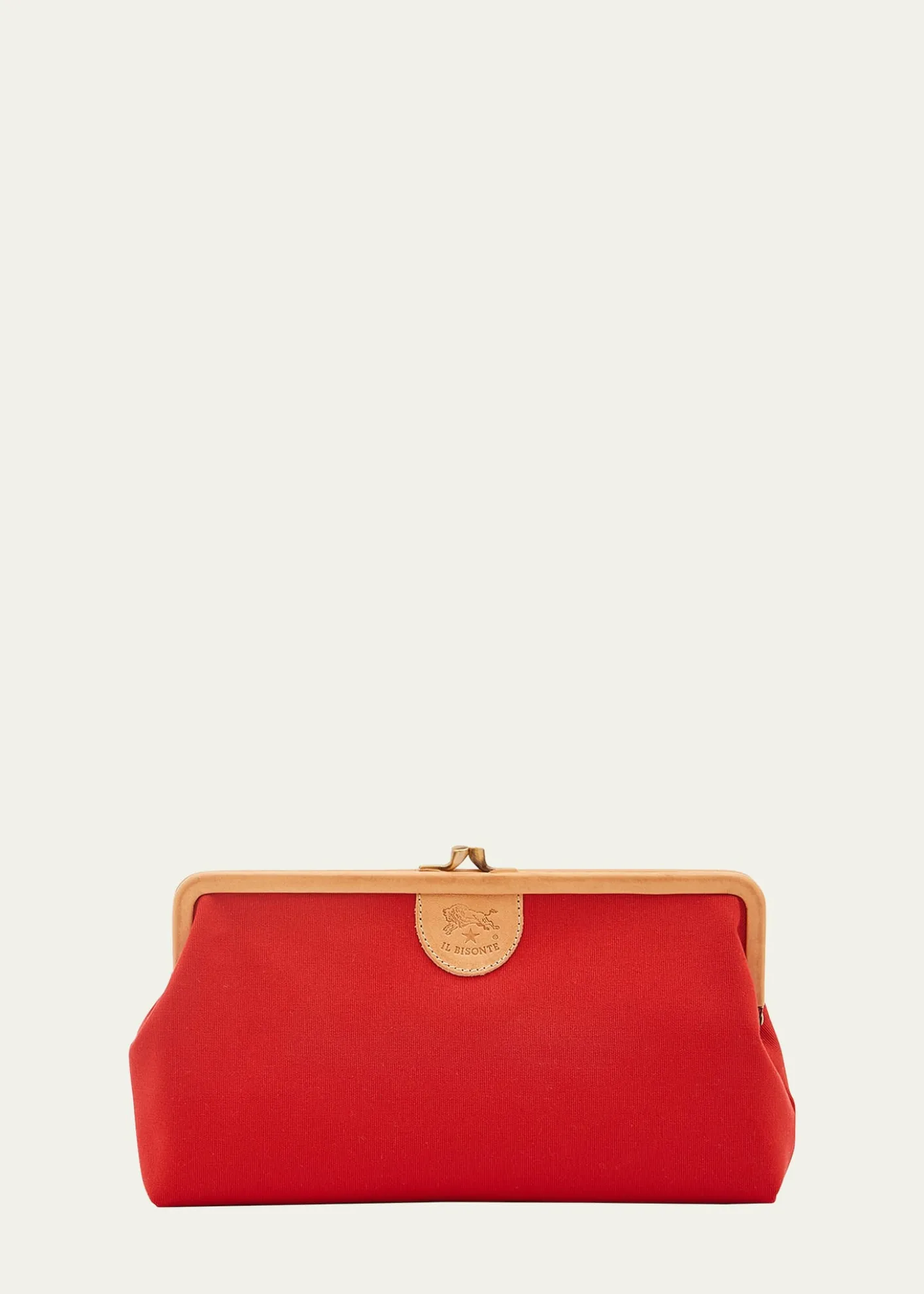 Il BisonteManuela Frame Canvas Clutch Bag