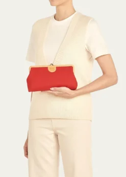 Il BisonteManuela Frame Canvas Clutch Bag