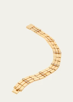 ILEANA MAKRI18K Yellow Gold Stepping Stone Multi Bracelet with White Diamonds