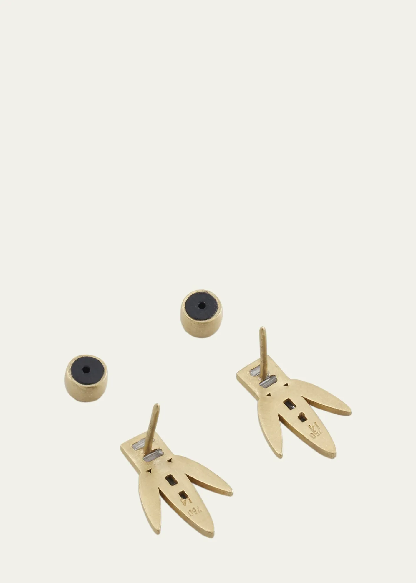 ILEANA MAKRIBaguette Diamond Grass Straw Earrings in 18K Yellow Gold
