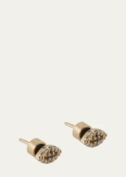 ILEANA MAKRIBlue Sapphire and Diamond Kitten Eye Stud Earrings