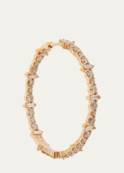 ILEANA MAKRIChampagne Diamond Inside Out Hoop Earrings in 18K Yellow Gold