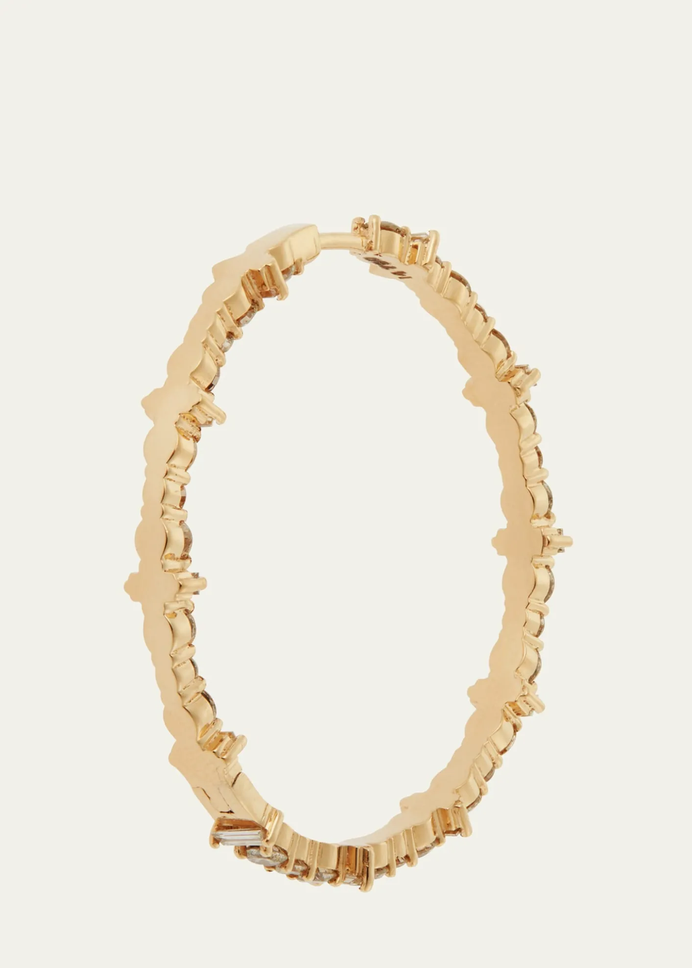 ILEANA MAKRIChampagne Diamond Inside Out Hoop Earrings in 18K Yellow Gold