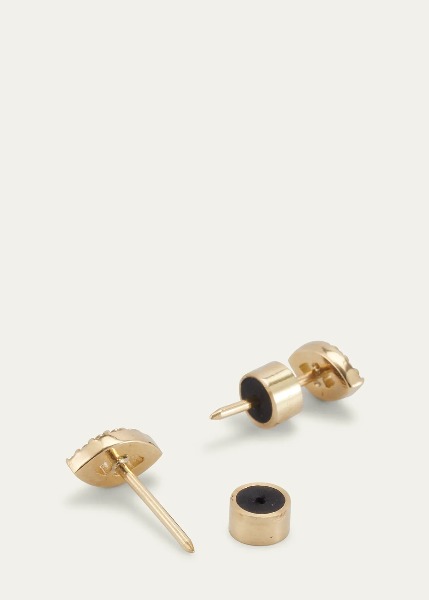 ILEANA MAKRI18K Gold Kitten Eye Stud Earrings with Diamonds