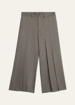 IM MENMen's Wool Like Light Pleated Trousers