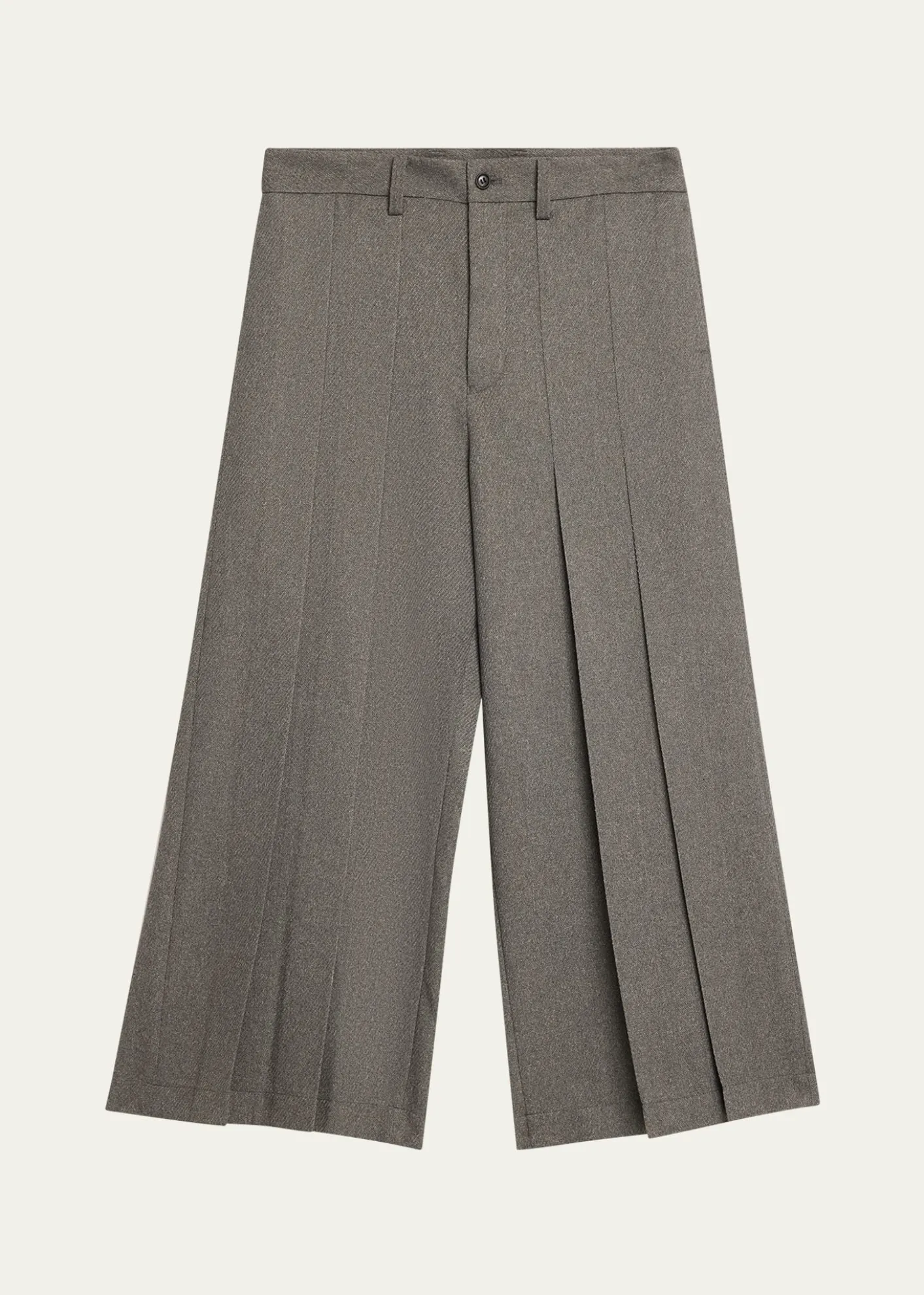 IM MENMen's Wool Like Light Pleated Trousers