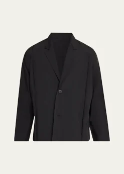IM MENMen's Black Flat Loose Fit Jacket