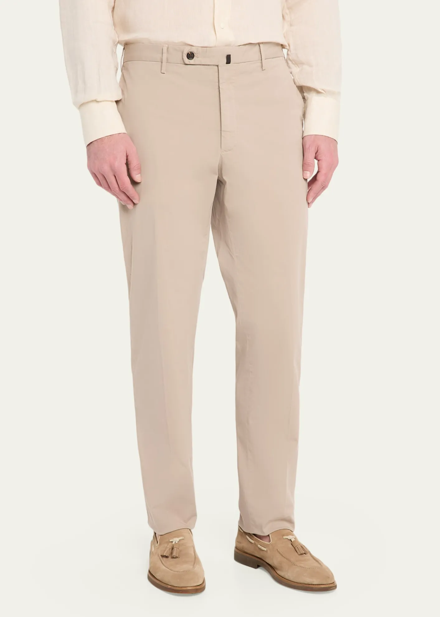 IncotexMen's Pressed-Crease Cotton Trousers