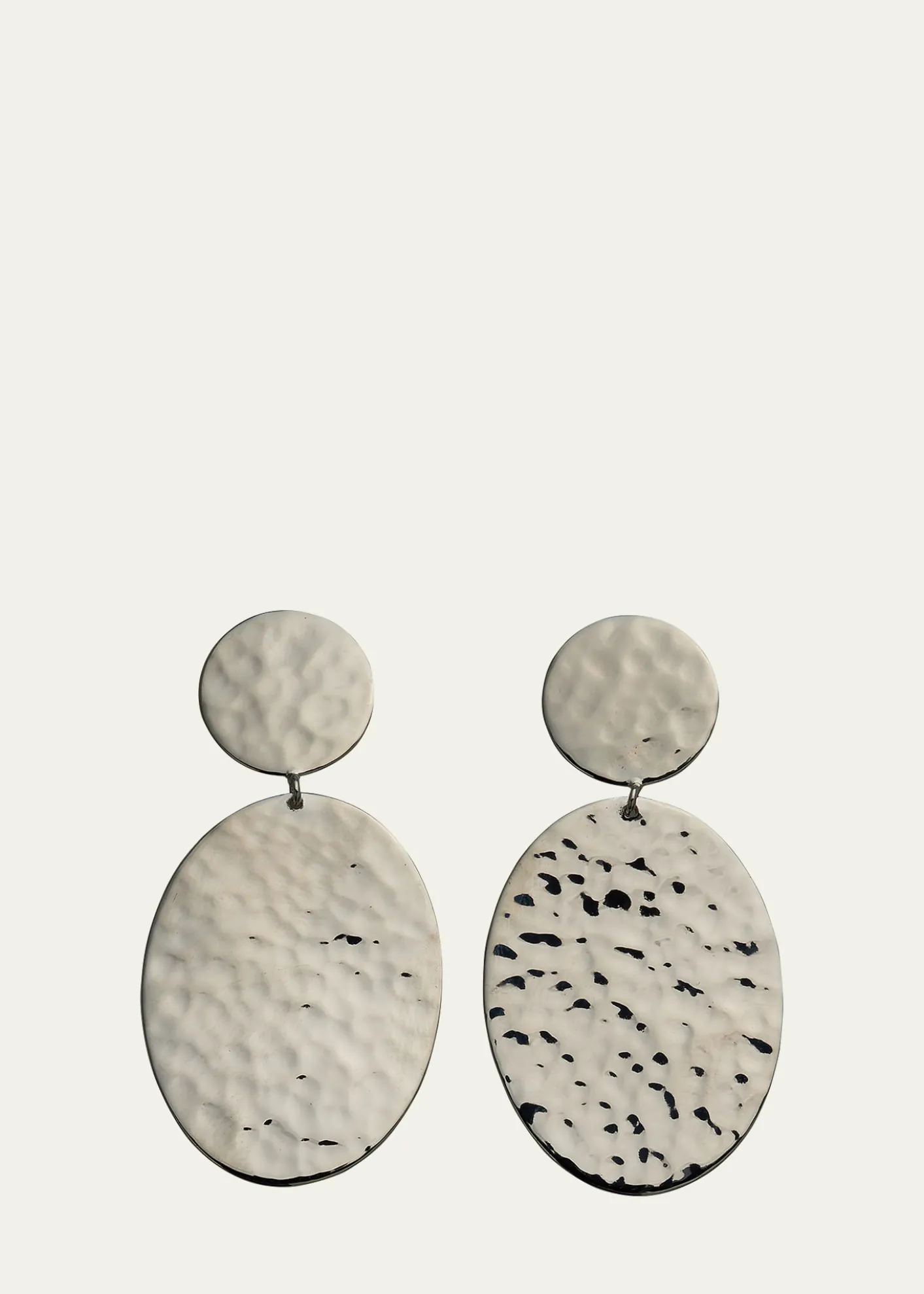 IppolitaCrinkle Hammered Oval Snowman Earrings in Sterling Silver