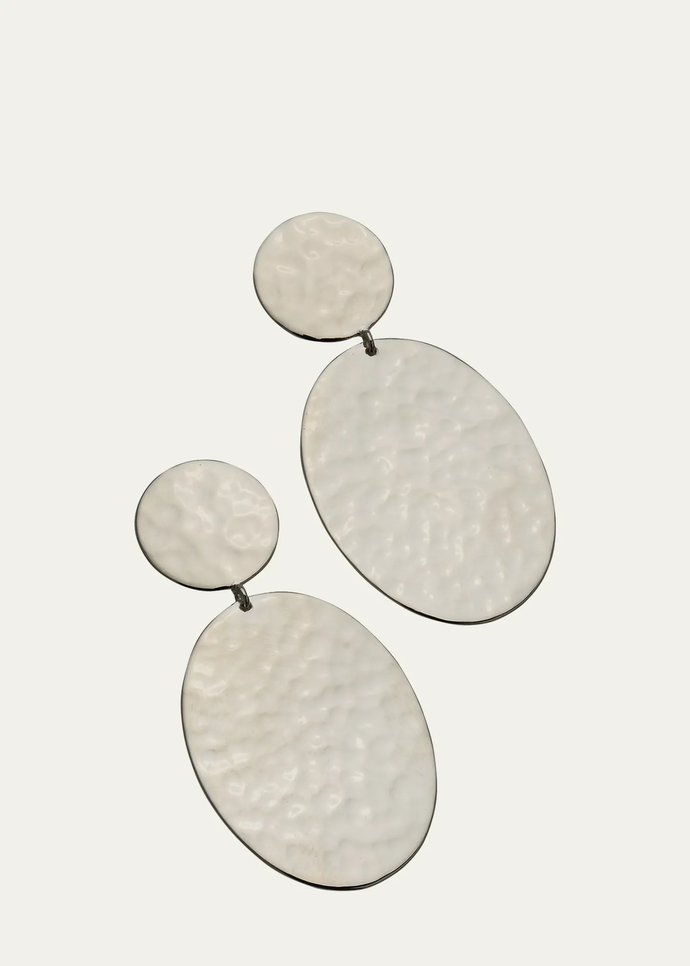 IppolitaCrinkle Hammered Oval Snowman Earrings in Sterling Silver