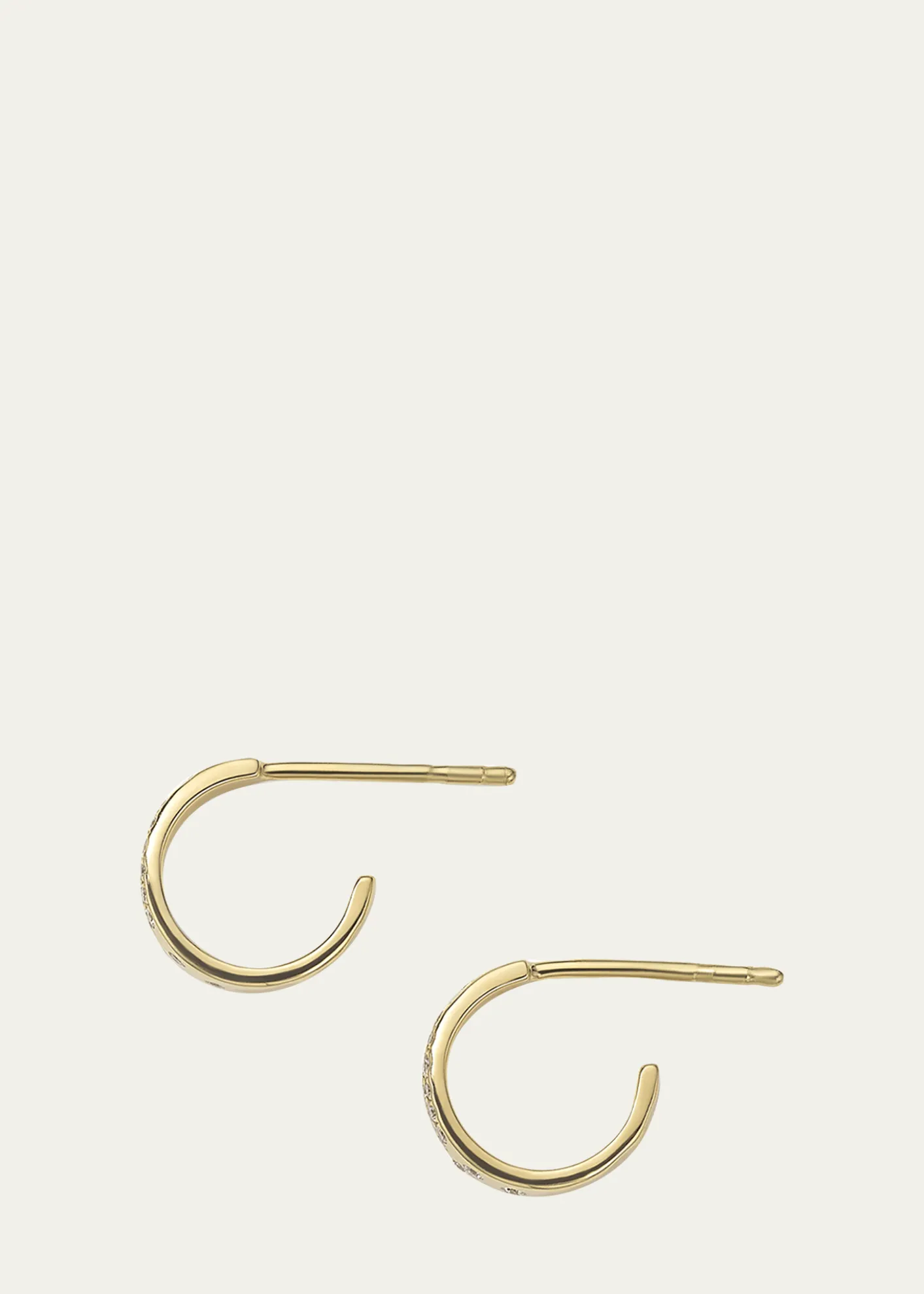 IppolitaHuggie Hoop Earrings in 18K Gold with Diamonds