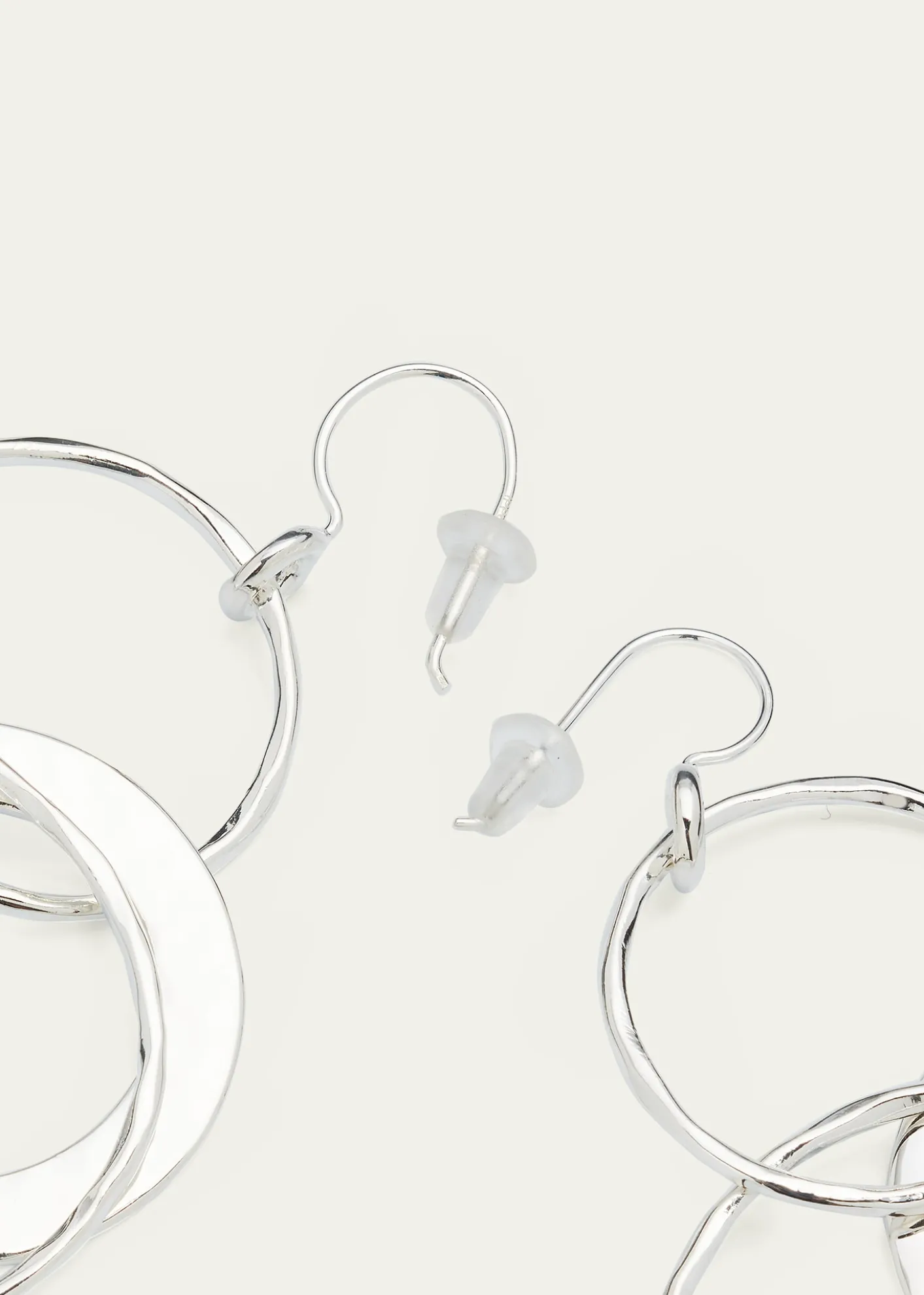 IppolitaJumbo Hammered Jet Set Earrings in Sterling Silver