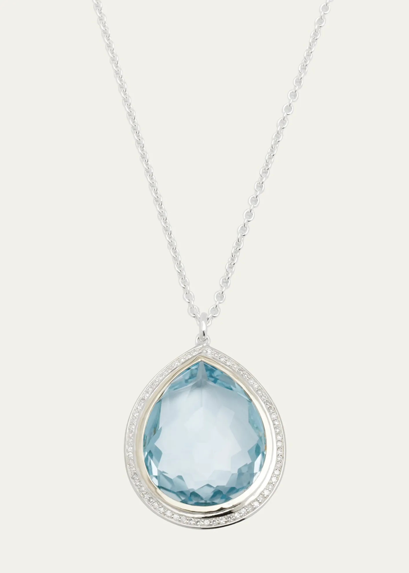 IppolitaLarge Teardrop Pendant Necklace in with Diamonds