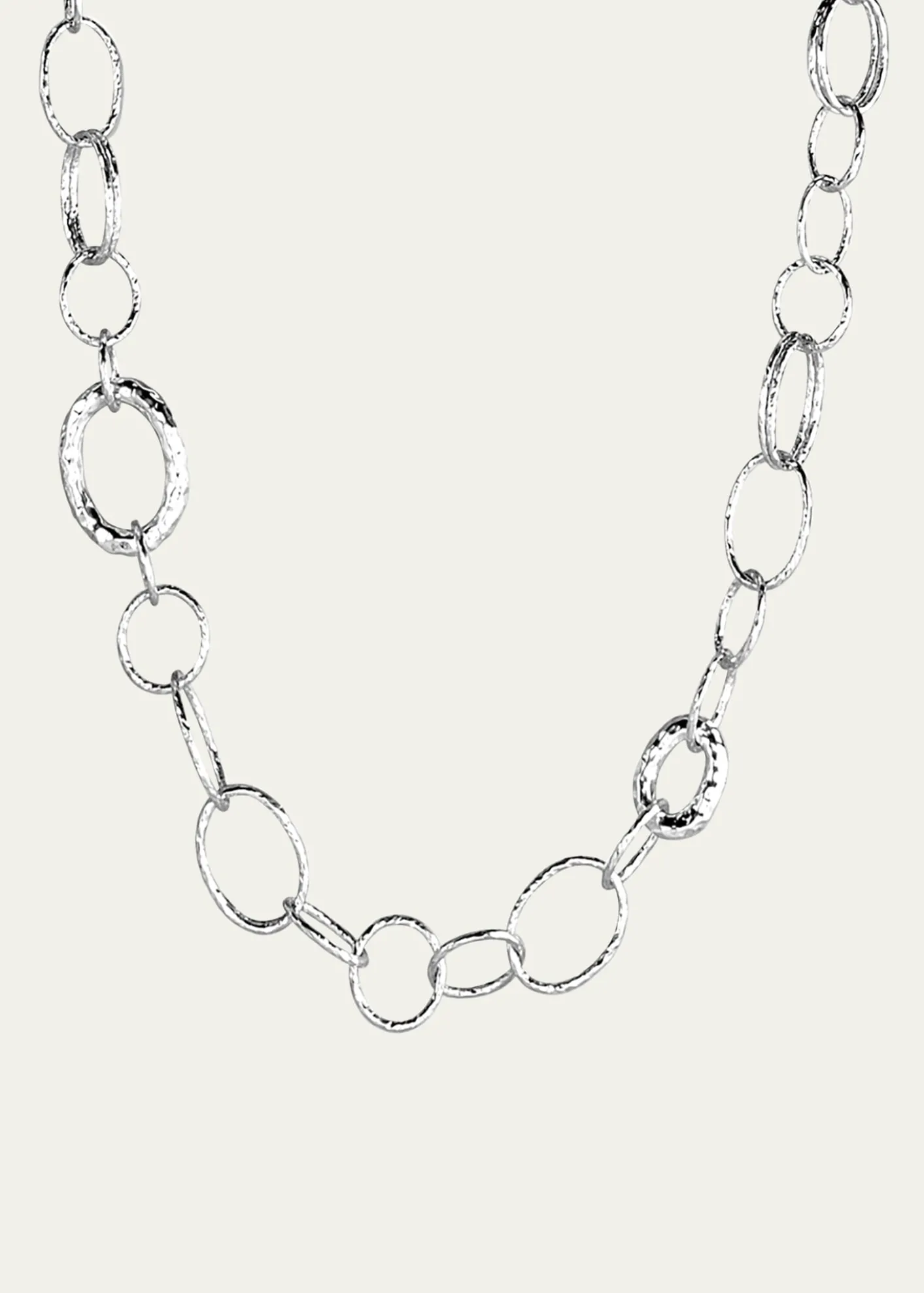 IppolitaLong Hammered Bastille Necklace in Sterling Silver