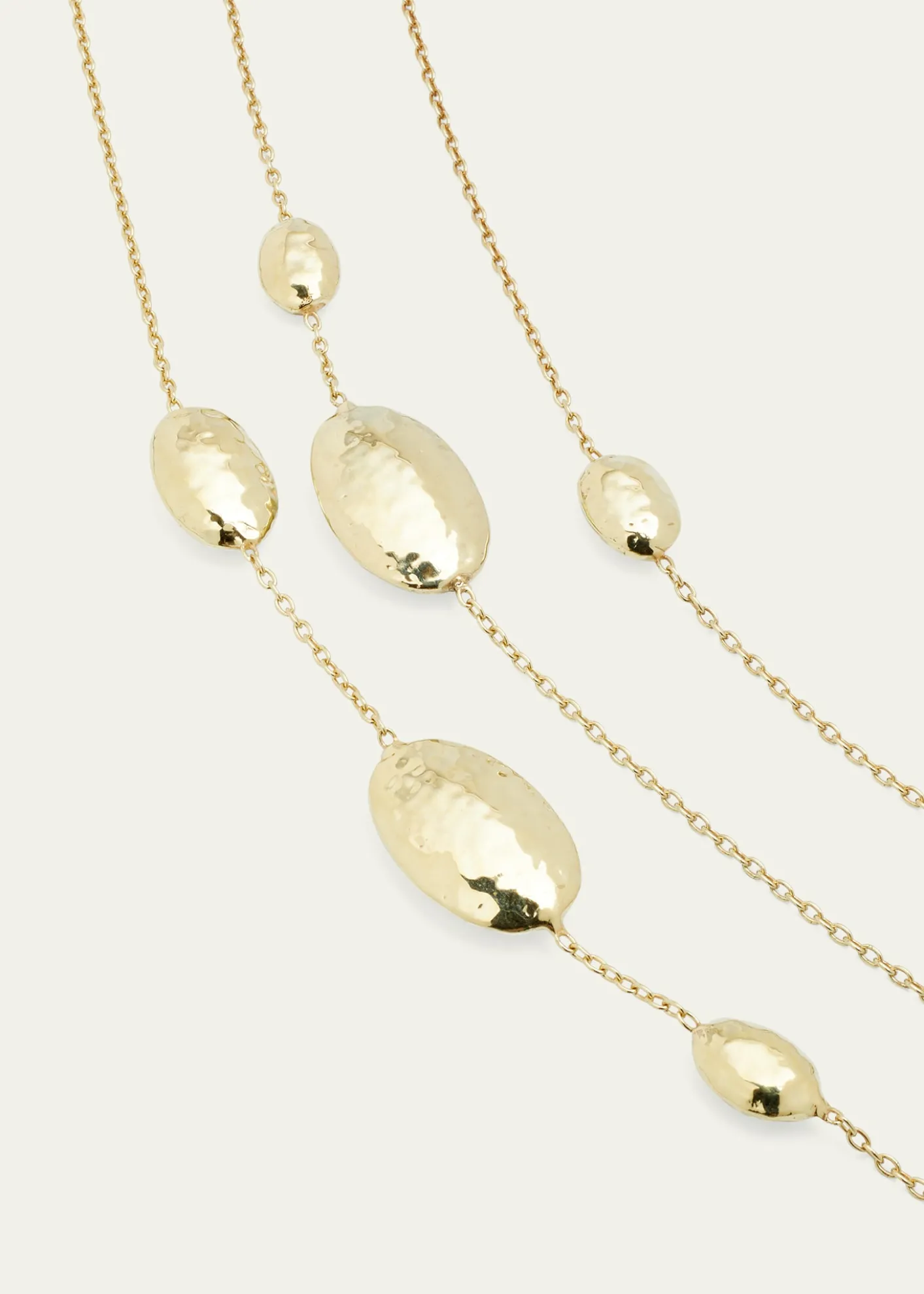 IppolitaLong Hammered Multi Station Layering Necklace in 18K Gold