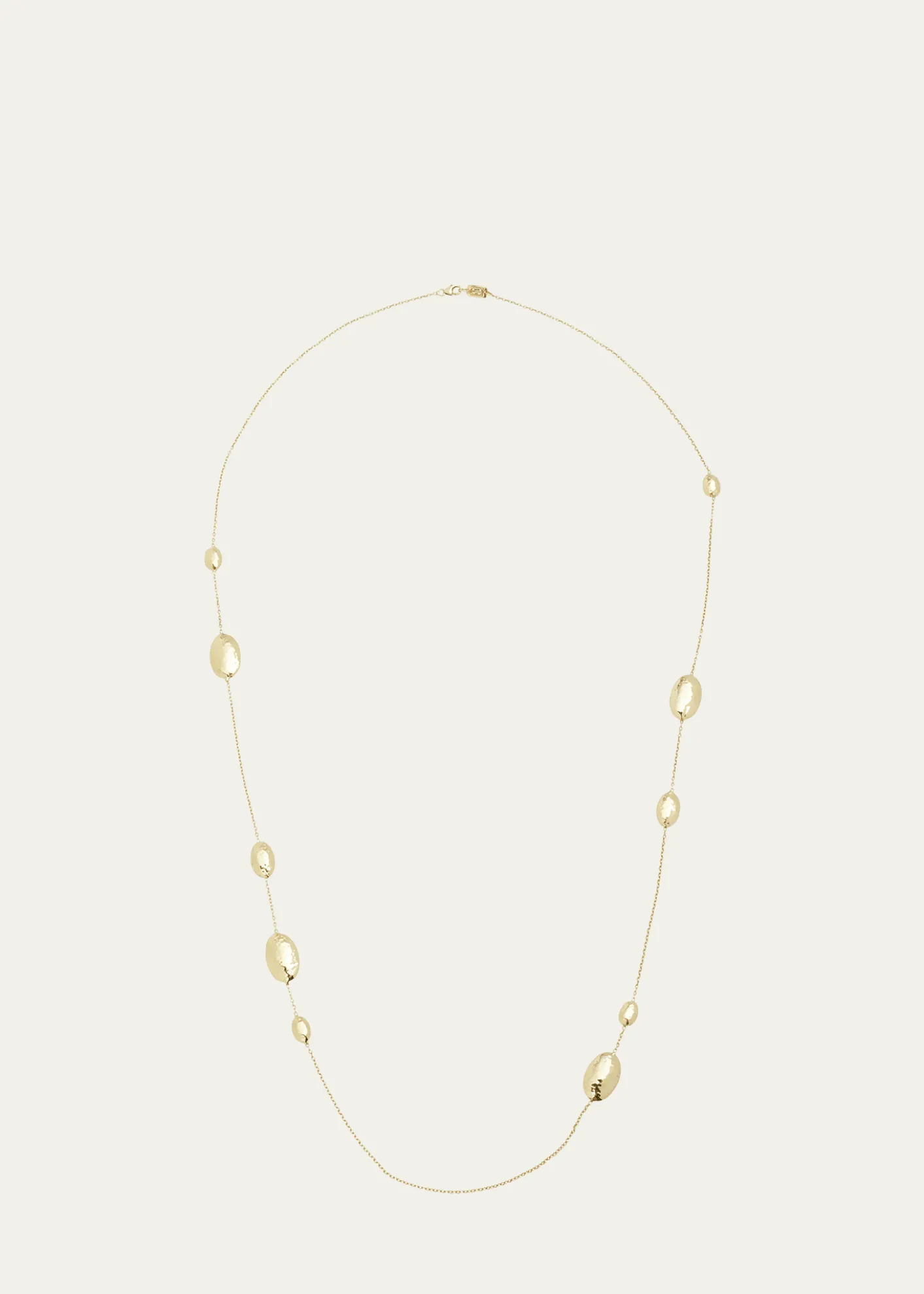 IppolitaLong Hammered Multi Station Layering Necklace in 18K Gold