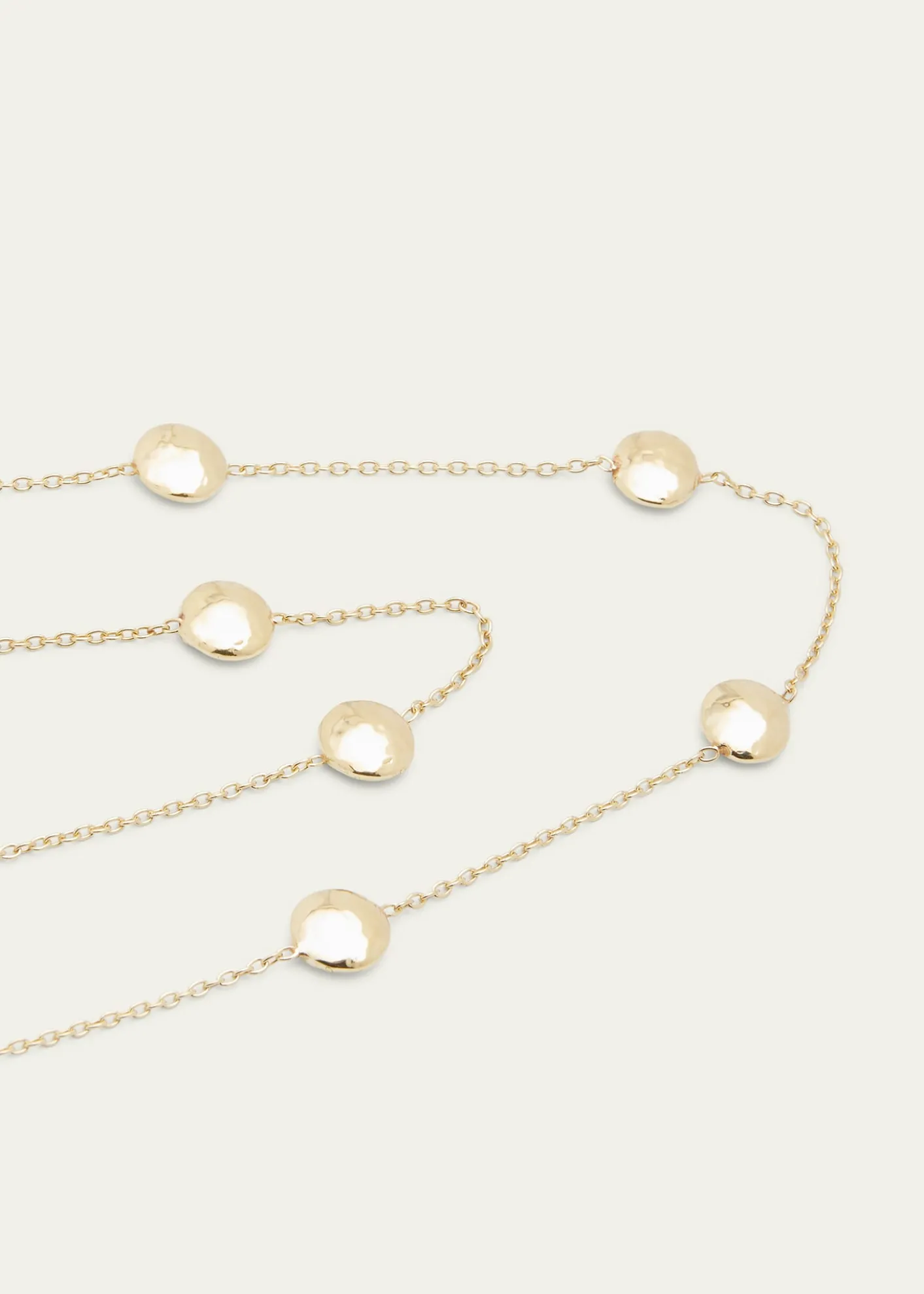 IppolitaLong Hammered Pinball Layering Necklace in 18K Gold