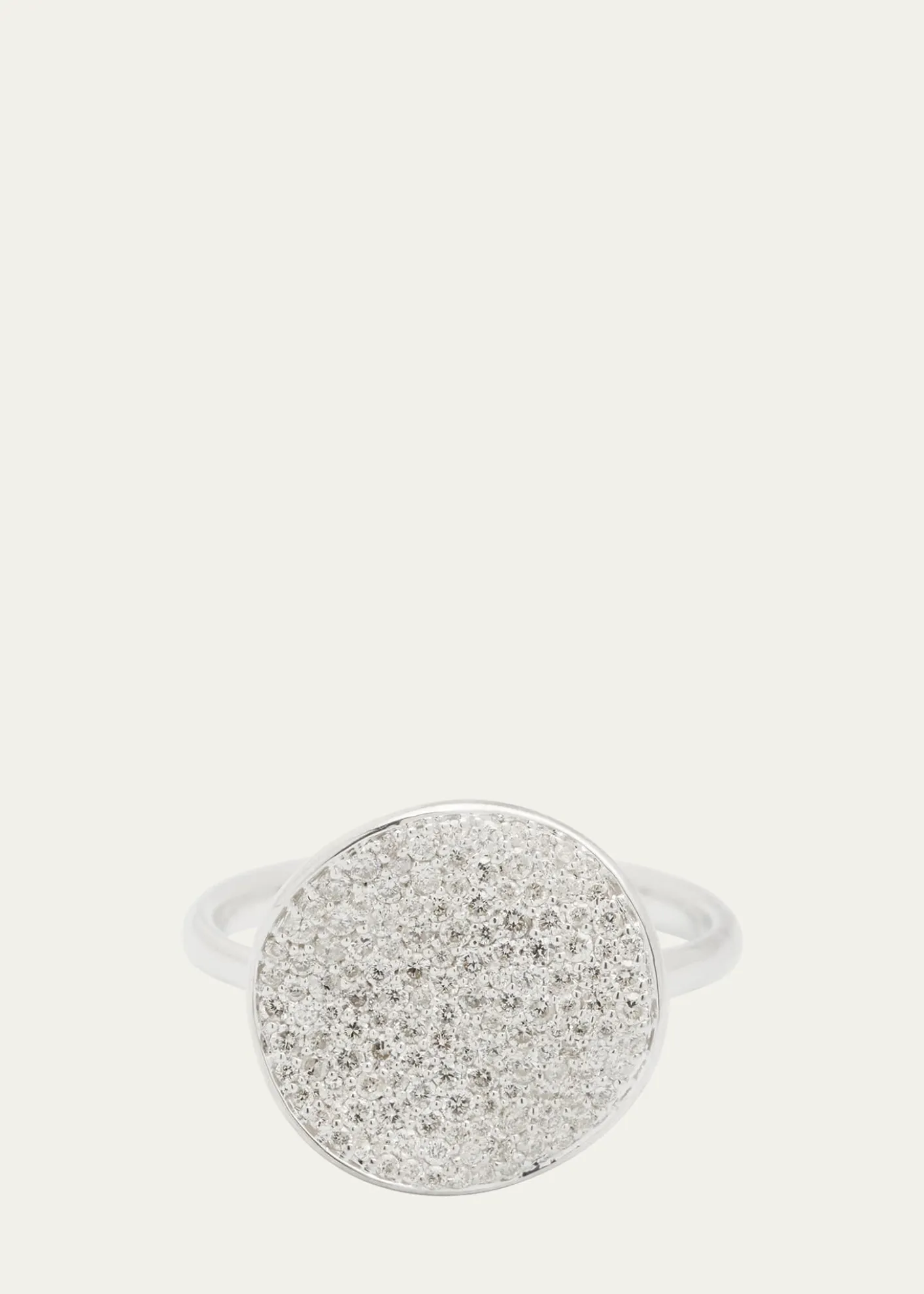 IppolitaMedium Flower Disc Ring in Sterling Silver with Diamonds