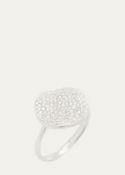 IppolitaMedium Flower Disc Ring in Sterling Silver with Diamonds