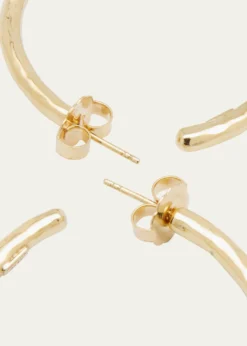 IppolitaMedium Hammered Hoop Earrings in 18K Gold