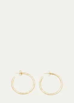 IppolitaMedium Hammered Hoop Earrings in 18K Gold