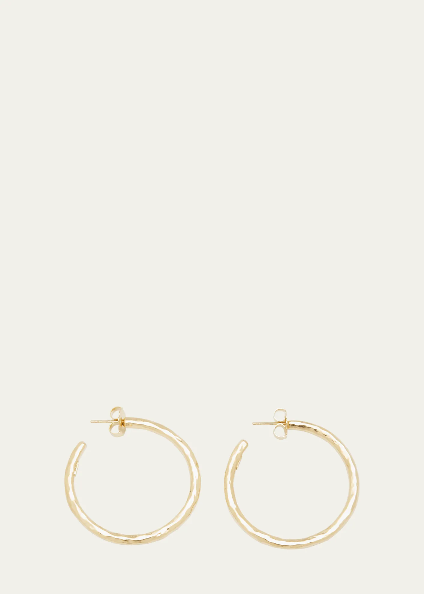IppolitaMedium Hammered Hoop Earrings in 18K Gold