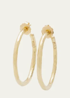 IppolitaMedium Hammered Hoop Earrings in 18K Gold