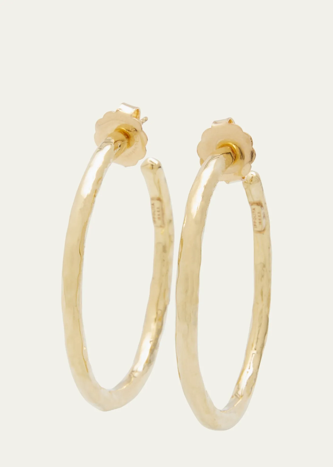 IppolitaMedium Hammered Hoop Earrings in 18K Gold