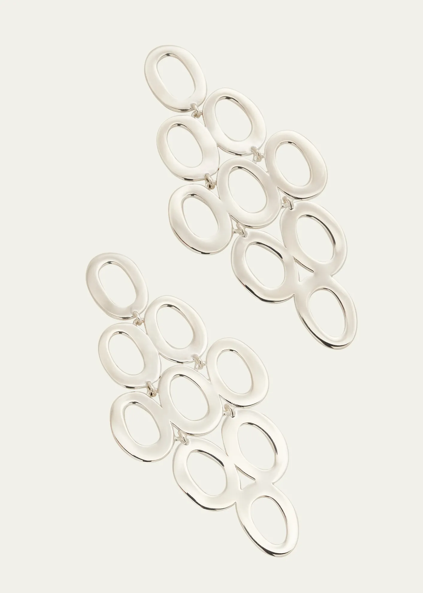 IppolitaOpen Oval Cascade Earrings in Sterling Silver