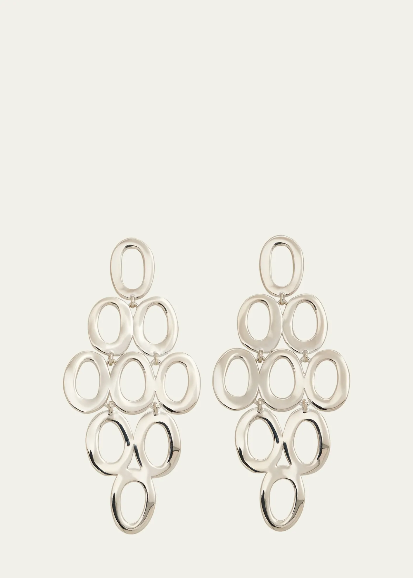IppolitaOpen Oval Cascade Earrings in Sterling Silver