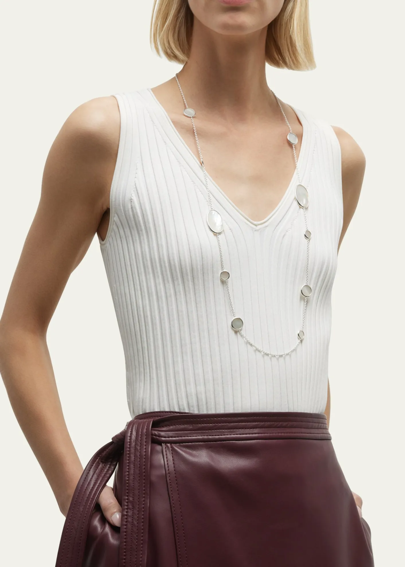 IppolitaOval Station Necklace in Sterling Silver