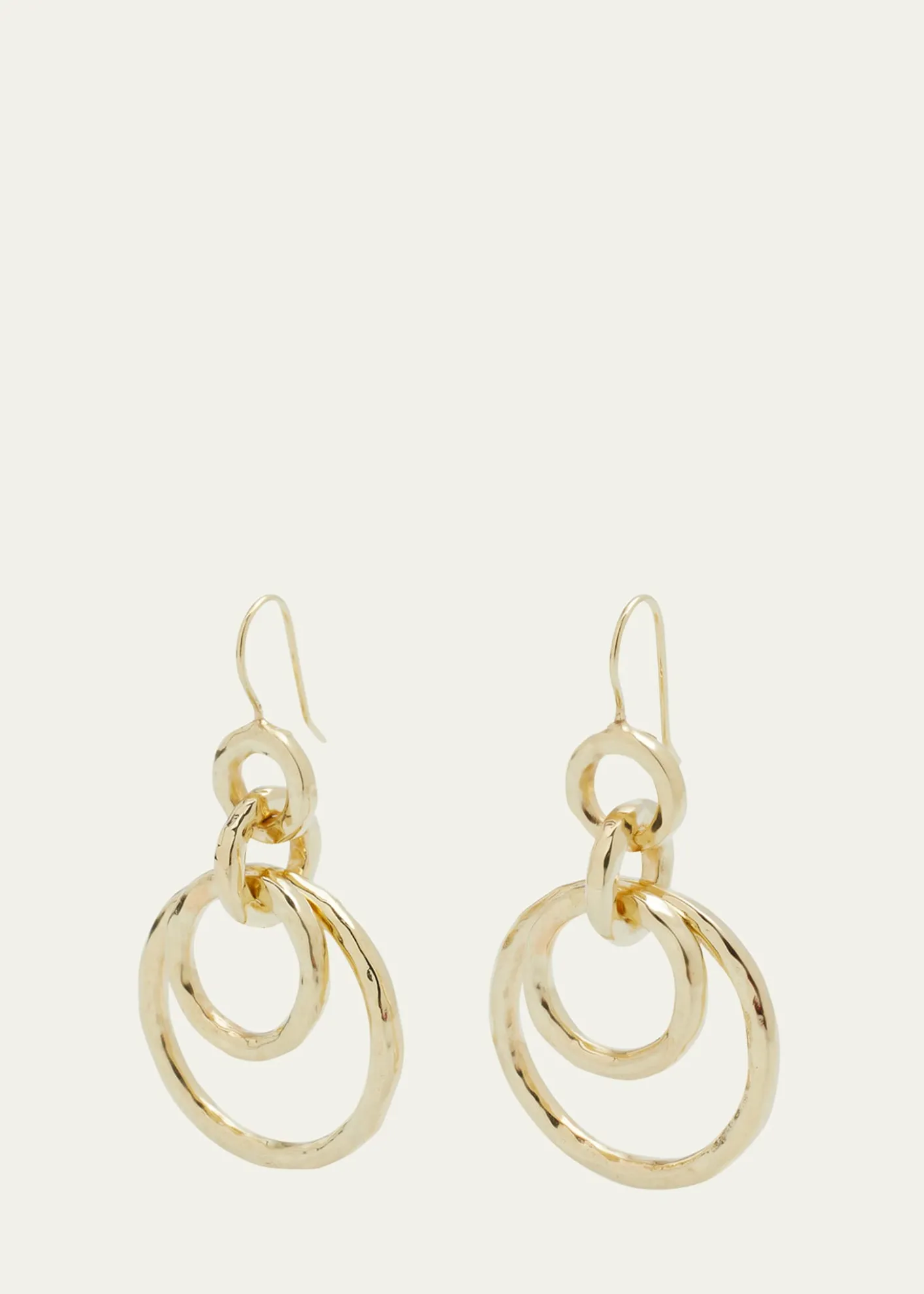 IppolitaPuffy Hammered Jet Set Earrings in 18K Gold
