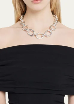 IppolitaShort Hammered Bastille Necklace in Sterling Silver
