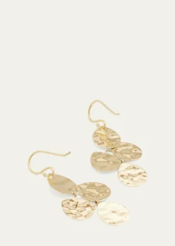 IppolitaSmall Crinkle Cascade Earrings in 18K Gold