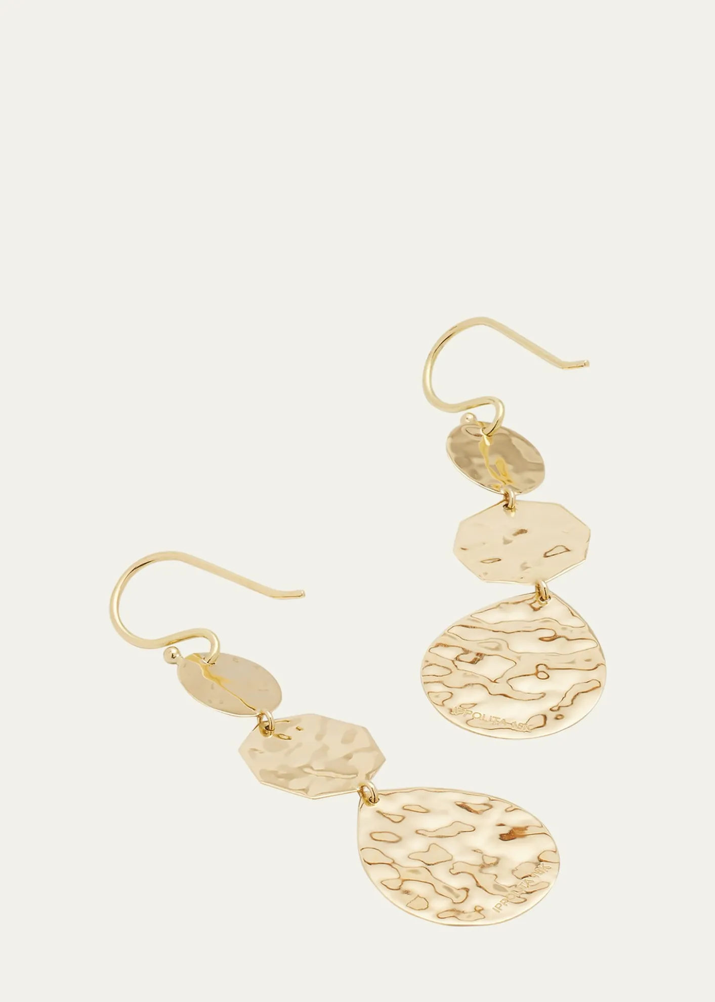 IppolitaSmall Crinkle Crazy 8's Earrings in 18K Gold