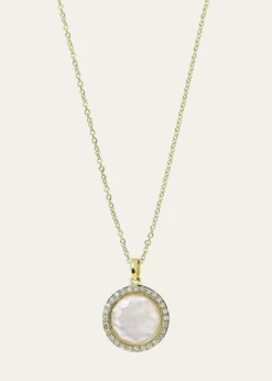 IppolitaSmall Pendant Necklace in 18K Gold with Diamonds